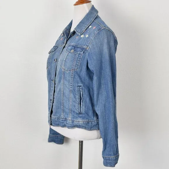Levi's Flower Embroidered Denim Trucker Jacket - XL - Picture 8 of 10